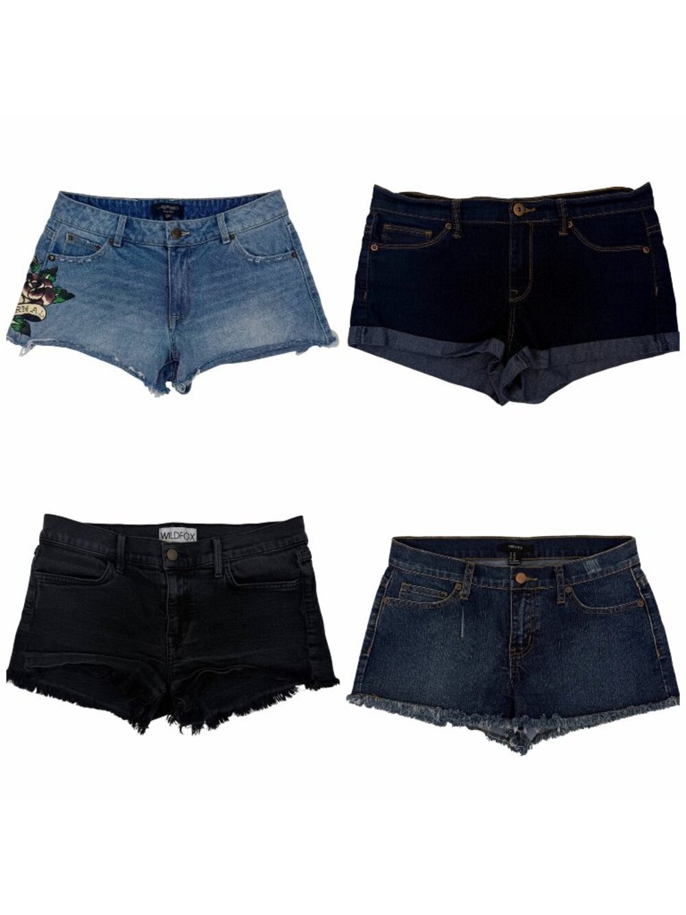 Ed Hardy Wildfox Forever 21 Denim Shorts Lot | 4 Pairs SZ 26 27 | Y2K Distressed